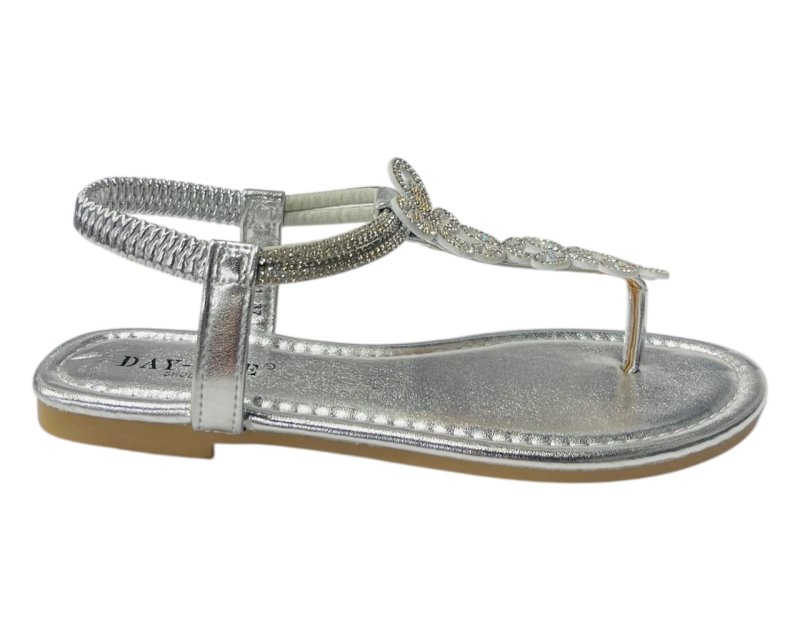 Rhinestone Elastic Ankle Strap Thong Sandals - Sandals - British D'sire