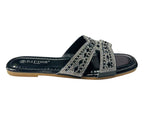 Rhinestone Embellished Flat Sole Sandals - Sandals - British D'sire