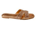 Rhinestone Embellished Flat Sole Sandals - Sandals - British D'sire
