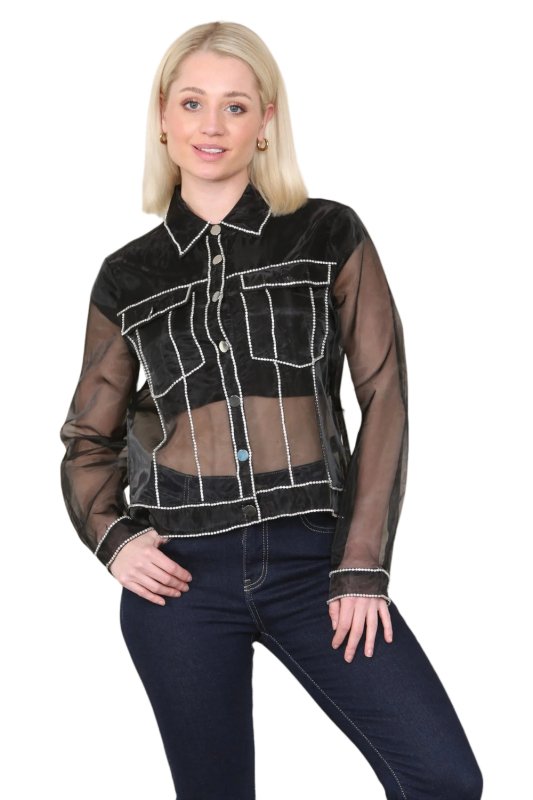 Rhinestone Embellished Long Sleeve Shirt Secondary image