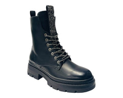 Rhinestone Faux Leather Ankle Boots - Boots - British D'sire