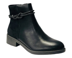 Rhinestone Faux Leather Ankle Boots - Boots - British D'sire