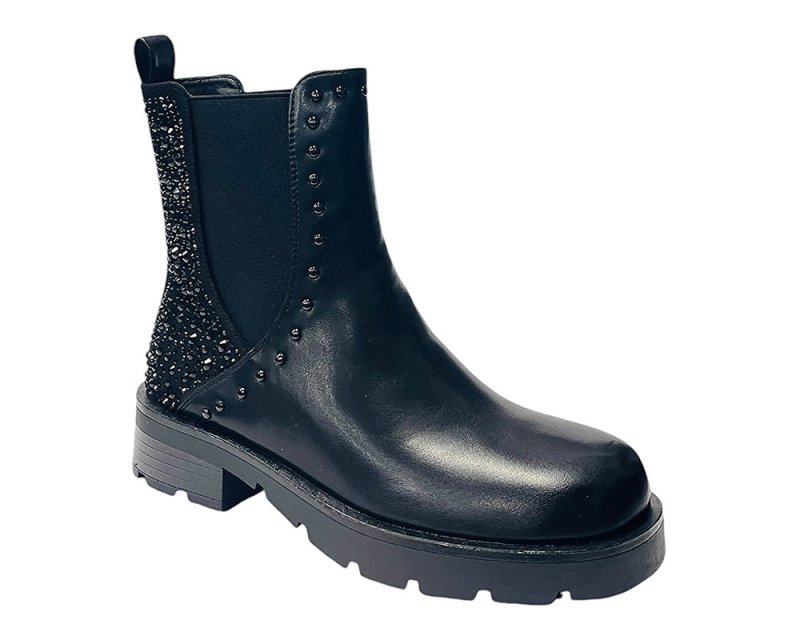 Rhinestone Faux Leather Chelsea Boots Secondary image