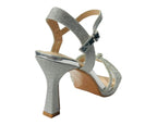 Rhinestone Glitter Ankle Strap Spool Heel Shoes - Heels - British D'sire