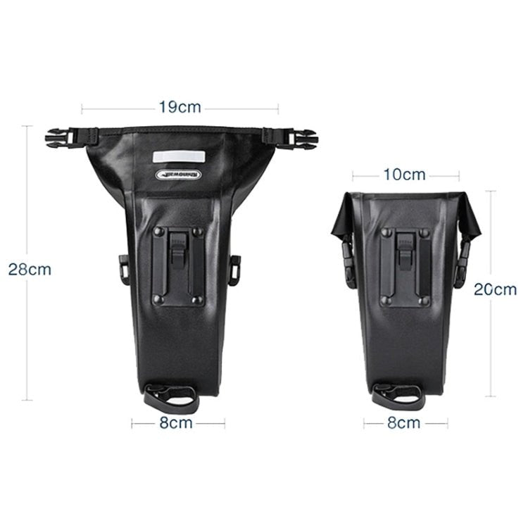 Rhinowalk X20516 1.2L Three-dimensional Tool-free Installation Waterproof Bicycle Tail Bag(Black) - British D'sire