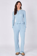 Ribbed Button - Up Co - Ord Set - co ord set - British D'sire