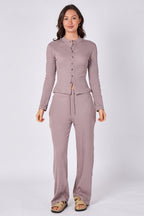Ribbed Button - Up Co - Ord Set - co ord set - British D'sire