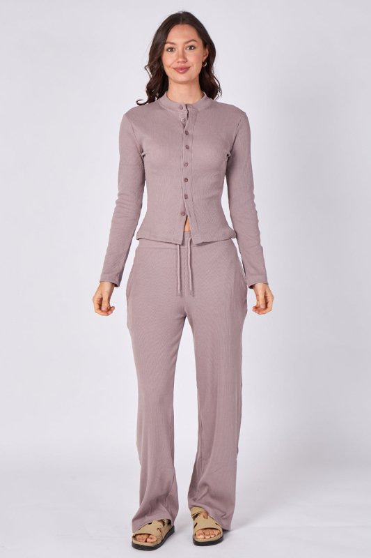 Ribbed Button - Up Co - Ord Set - co ord set - British D'sire