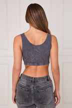 Ribbed Scoop Neck Crop Top - British D'sire