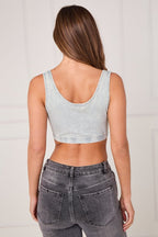 Ribbed Scoop Neck Crop Top - British D'sire