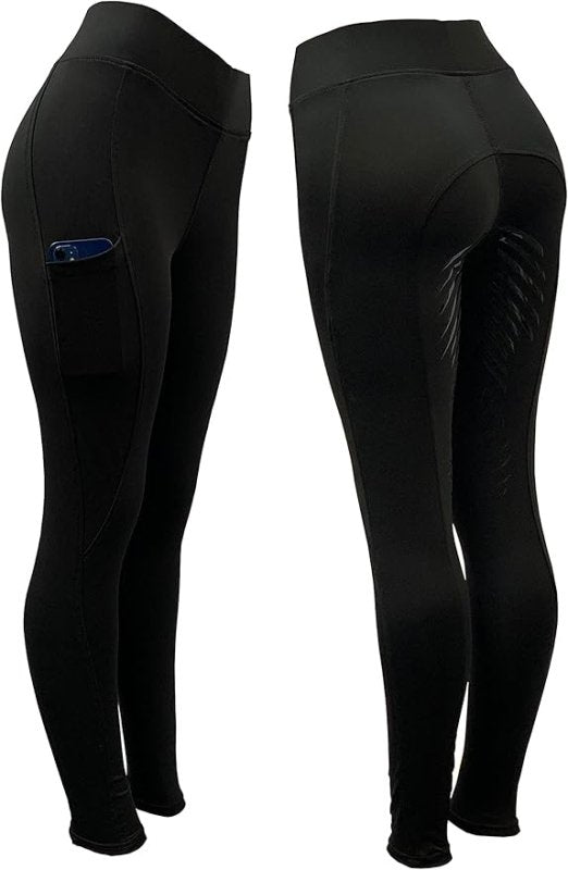 Riding Tights Equestrian Ladies Silicone Grip with Phone Pockets Horse Riding/Gym/Yoga Leggings Tights Breeches Equine - Breeches - British D'sire