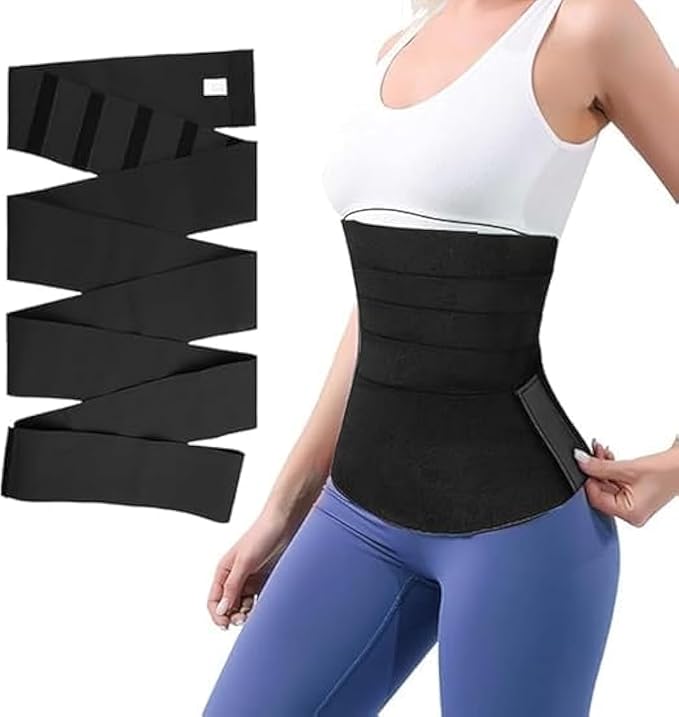 Rivolli APOMOONS 4M Women's Waist Trainer Sauna Belt – Tummy Wrap Shaper & Sweat Corset | Slimming Lumbar Support Belt for Fitness, Workout & Posture Correction | Lightweight, Durable & Adjustable Black Belt - Waist Trainer Sauna Belt - British D'sire