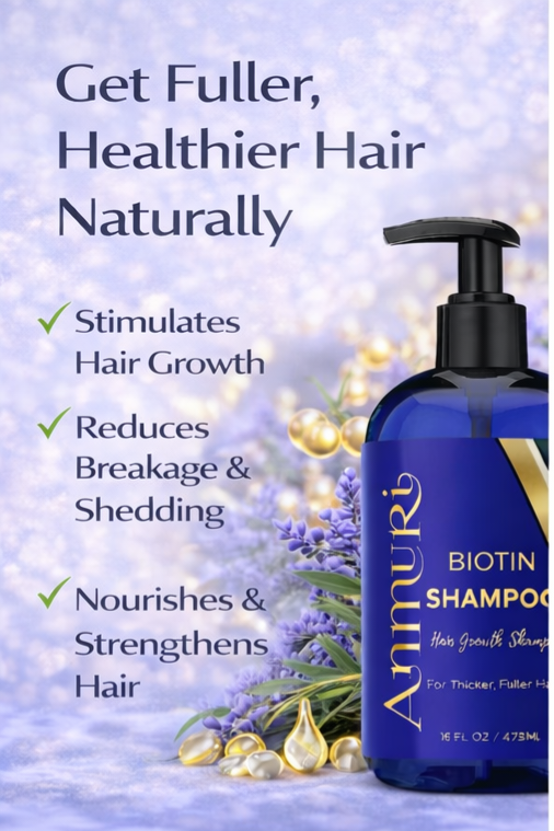 Ammuri Biotin DHT Blocker Shampoo - Sulfate-Free Hair Loss Treatment 473ml Ammuri Skincare