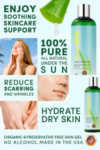 Ammuri Organic Pure Aloe Vera Gel 100% Pure, Natural Organic Soothes Hydrates & Repairs