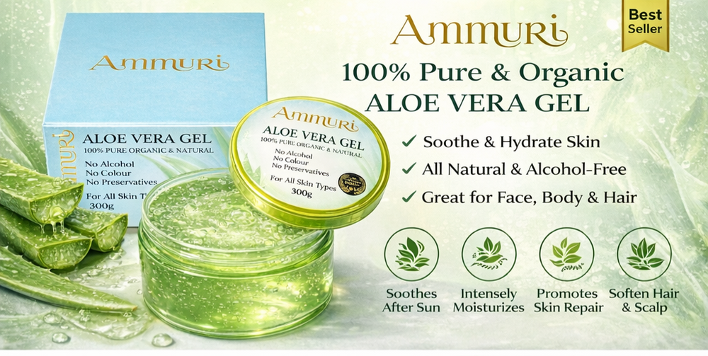 Ammuri Pure Aloe Vera Gel Natural Moisturizer Skin Psoriasis Treatment