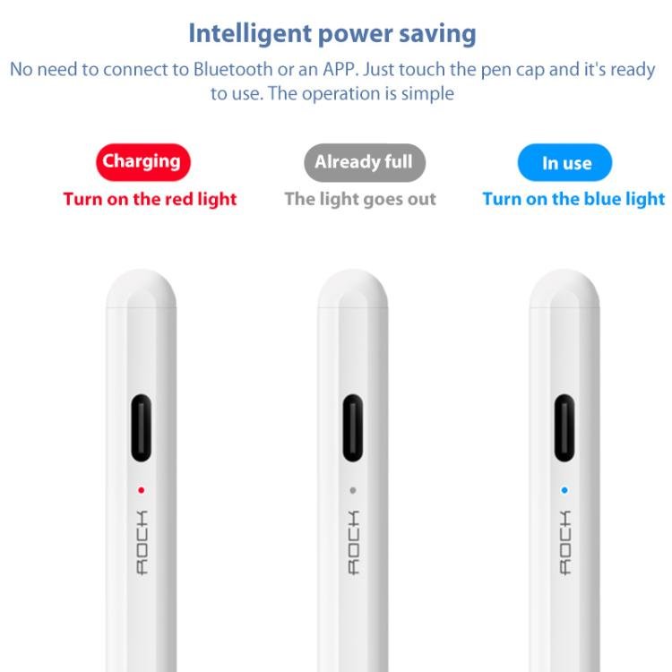 ROCK B05 Replaceable Active Magnetic Capacitive Pen for iPad 2018 or Above(White) Secondary image