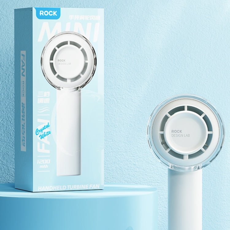 ROCK RST10853 Mini Handheld ElectricTurbo Fan(White) - British D'sire