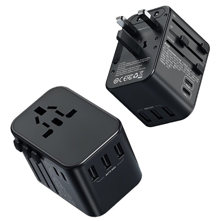 ROCK T62 35.5W Global Travel Multifunctional Plug PD Charger Power Adapter(Black) Secondary image