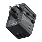 ROCK T62 35.5W Global Travel Multifunctional Plug PD Charger Power Adapter(Black) - British D'sire