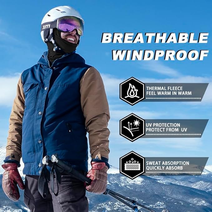 ROCKBROS Ski Mask Windproof Cycling Balaclava Thermal Neck Gaiter Full Face Mask Warm Polar Fleece Headwear Secondary image