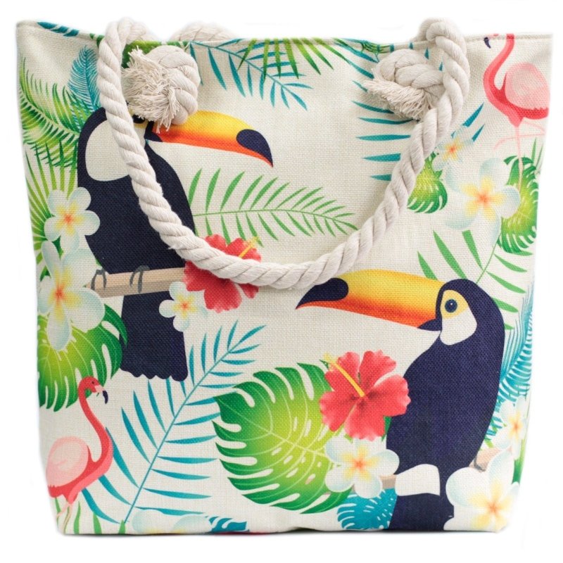 Rope Handle Bag - Tropical Toucan - Classic Rope Handled Bags - British D'sire Main image