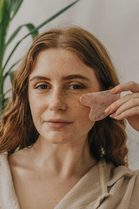 Xander Kostroma Rose Quartz Crystal Gua Sha with Black Skull Pouch – 8.5 cm Facial Massage Tool for Anti-Aging & Skin Care | Perfect for All Skin Types | Natural Rose Quartz for Glowing Skin & Improved Circulation Secondary image