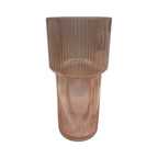 Rose Tall Glass Ribbed Vase - Glassware - British D'sire