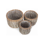 Round Antique Wash Wicker Planter - Trugs - British D'sire
