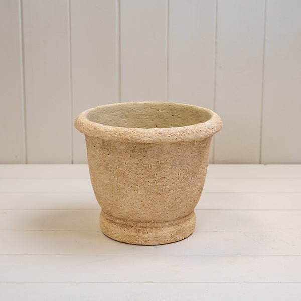 Round Clay Cement Urn Pot TD20xH17cm - Plant Pot - British D'sire