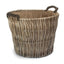 Round Grey Hessian Lined Log Basket - Log Baskets - British D'sire