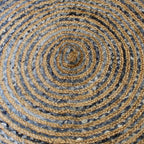 Round Jute and Recycle Denim Rug - 120 cm - Round Jute and Recycled Cotton Rugs - British D'sire