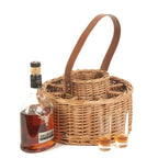 Round Wicker Whisky Celebration Drinks Carrier - Drinks Baskets - British D'sire