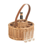 Round Wicker Whisky Celebration Drinks Carrier - Drinks Baskets - British D'sire