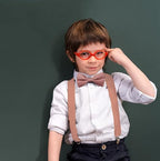 RSXING Kids Braces Bow Tie Set - Toddler Adjustable Suspenders Bowtie Elastic Band with Clip - on Y - Shape Suspender set Boys The Classic Bow Tie Braces for Wedding, Formal Events - Kids brace - British D'sire