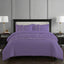 Ruffle Design Duvet Cover Soft Elegant Bedding Set with Pillowcases - Double - Lilac - British D'sire