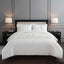 Ruffle Design Duvet Cover Soft Elegant Bedding Set with Pillowcases - King - White - British D'sire