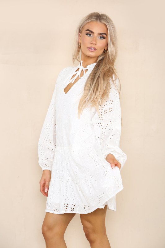 Ruffle Hem Mini Dress - mini dress - British D'sire