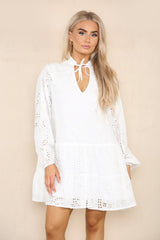 Ruffle Hem Mini Dress - mini dress - British D'sire