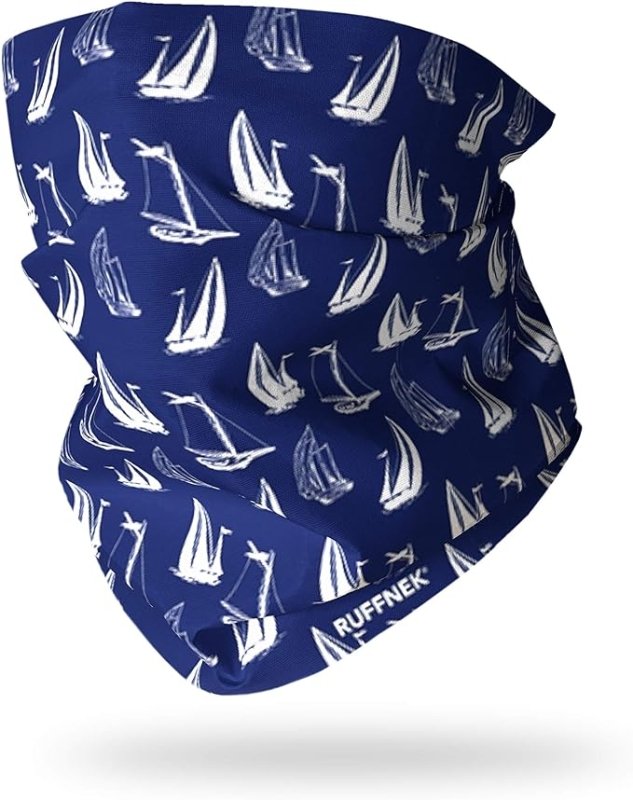 Ruffnek BLUEPRINT SAILING BOATS Multifunctional Headwear Neck warmer Snood Tube/Boating gifts/Crew Neck Gaiters - ONE SIZE for Men, Women & Children - British D'sire