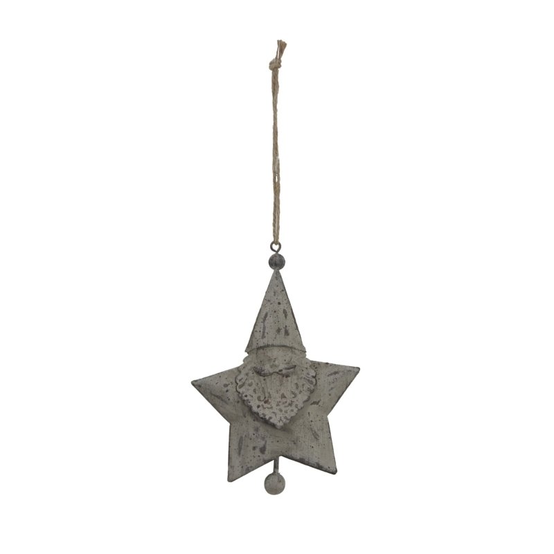 Rustic Hanging Santa Star Christmas Hanging Decoration - Christmas Decor - British D'sire