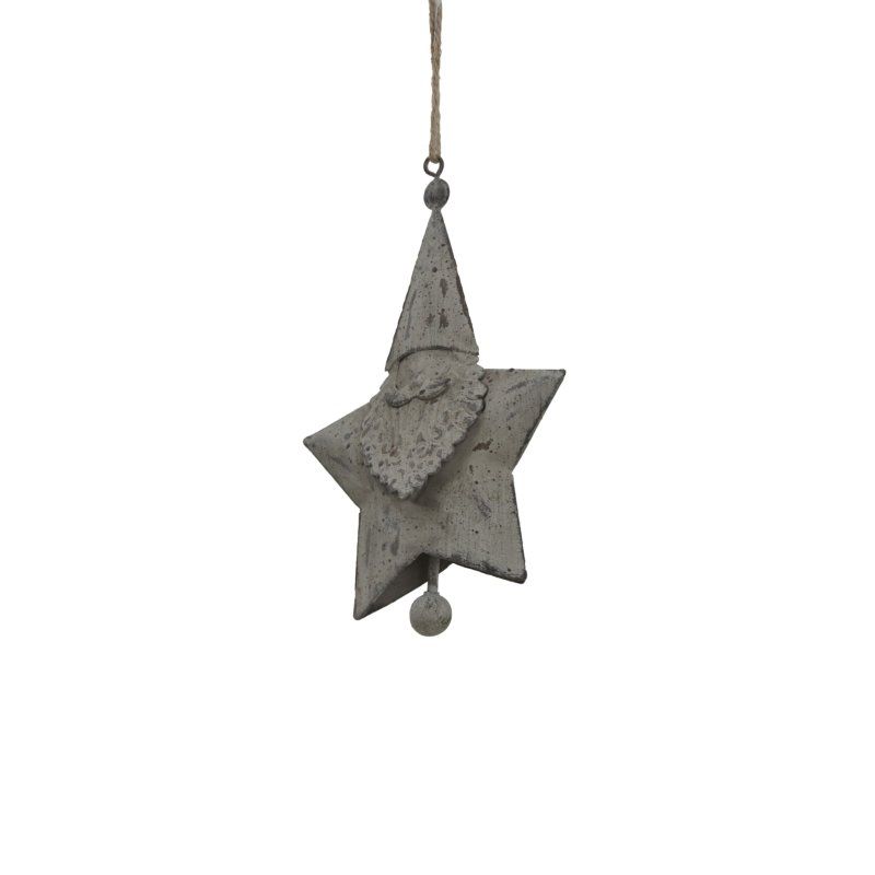 Rustic Hanging Santa Star Christmas Hanging Decoration - Christmas Decor - British D'sire