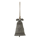 Rustic Metal Hanging Bell With Bow - Christmas Decor - British D'sire