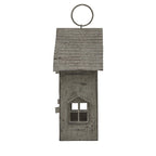 Rustic Metal Hanging House Tealight With Glass Votive - Candle Holder - British D'sire