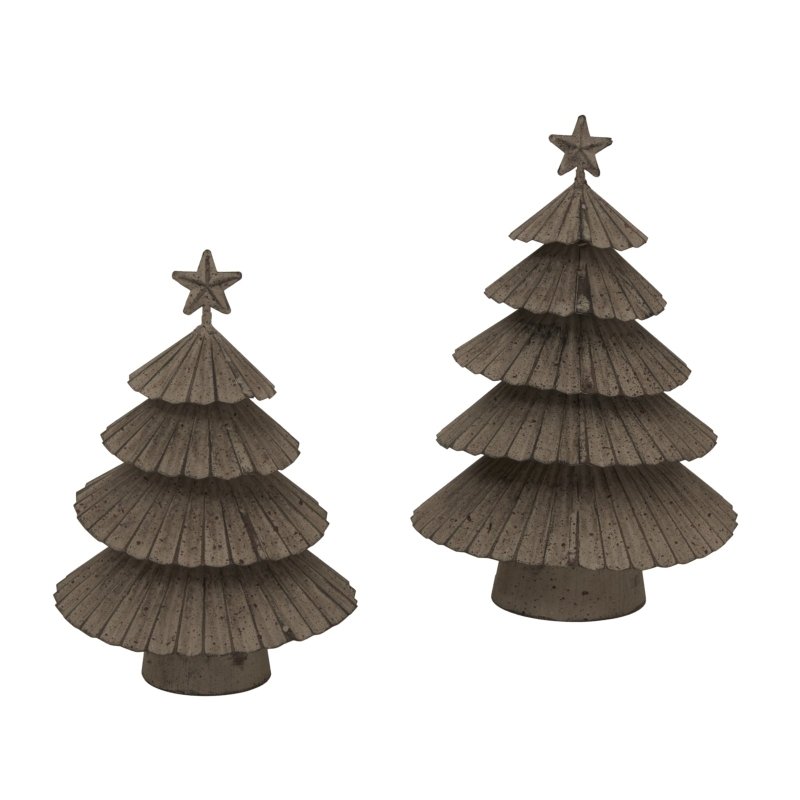 Rustic Metal Layered Tree With Star - Christmas Decor - British D'sire