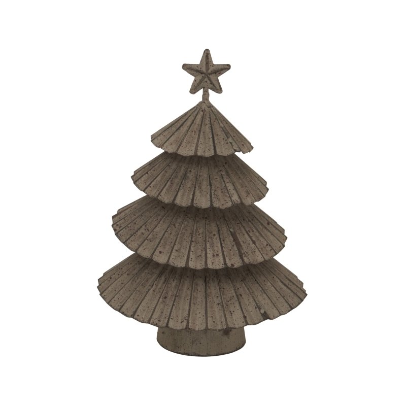 Rustic Metal Layered Tree With Star - Christmas Decor - British D'sire