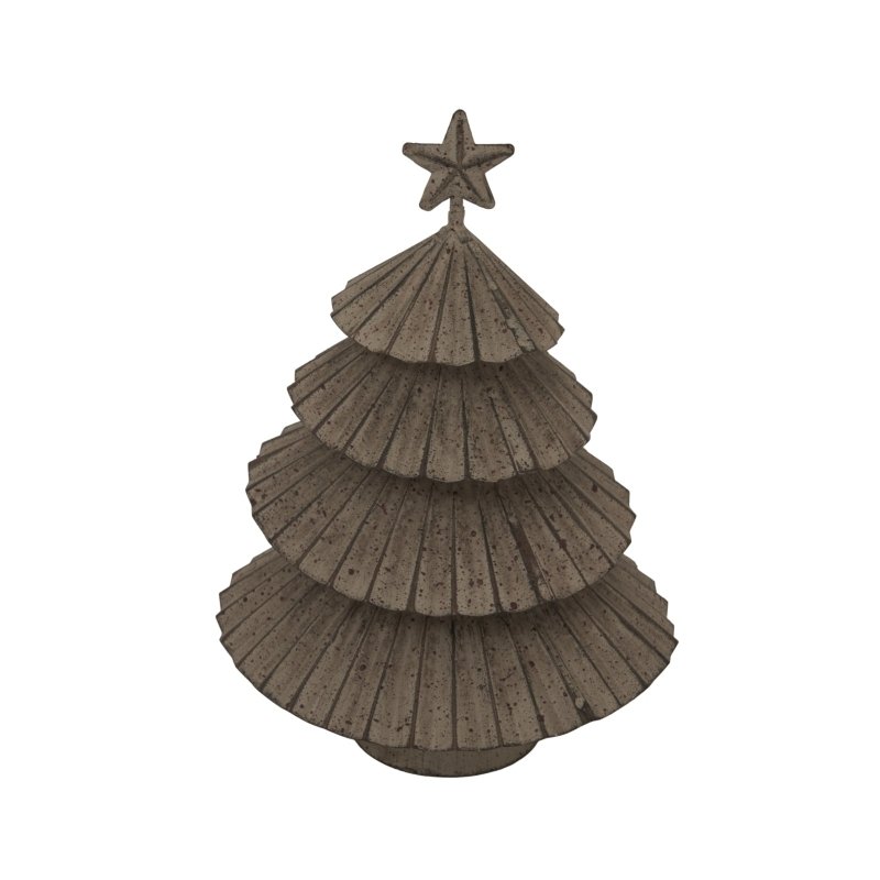 Rustic Metal Layered Tree With Star - Christmas Decor - British D'sire