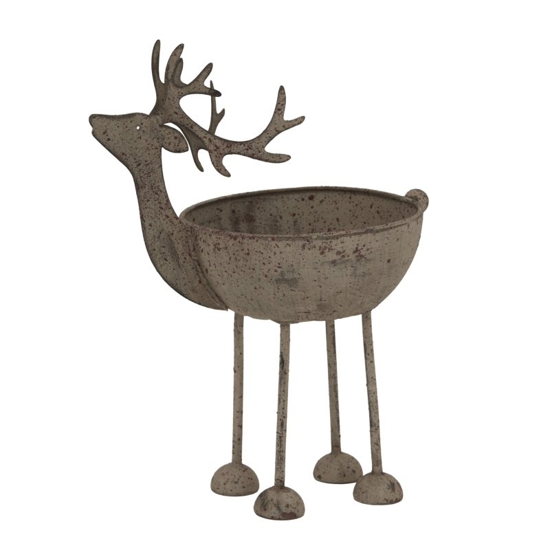Rustic Metal Reindeer Bowl Home Decor Ornament Decoration - Christmas Decor - British D'sire