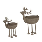 Rustic Metal Reindeer Bowl Home Decor Ornament Decoration - Christmas Decor - British D'sire
