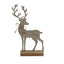 Rustic Metal Reindeer On Wood Stand - Christmas Decor - British D'sire
