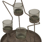 Rustic Outline Star With Four Glass Votives - Christmas Decor - British D'sire